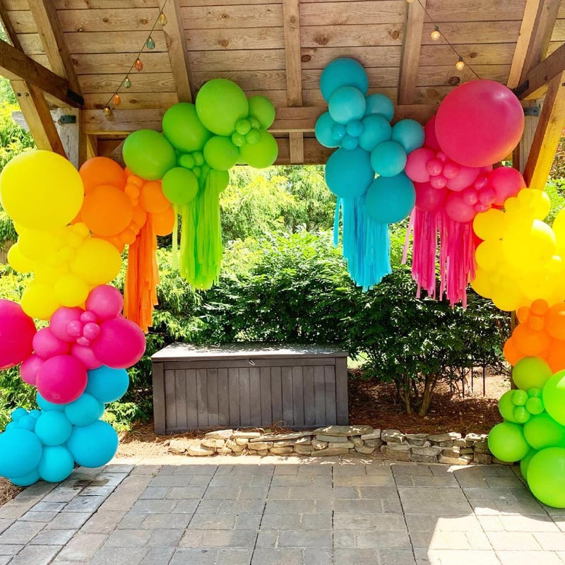 UAEYW Rainbow Balloon Arch Garland Kit 159pcs Assorted Colors with Watermelon School Bus Rainbow Sun Mylar Balloons for Watermelon Birthday Party Back to School Decorations - Image 5